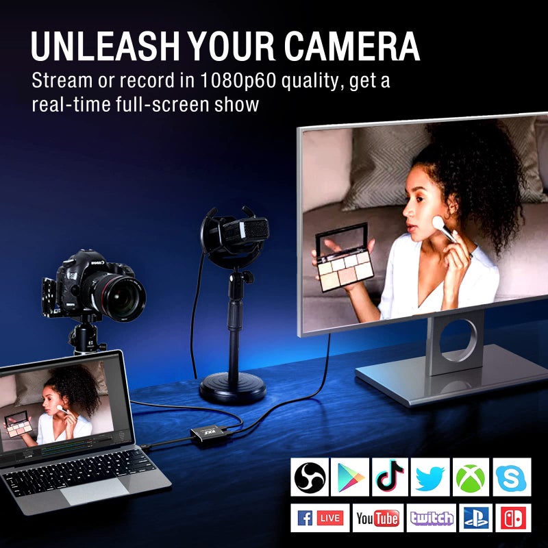 KKF 4K HDMI Capture Card, 1080P 60FPS Video Capture Card for Streaming and Recording of PS5, PS4, Xbox Series X/S, Nintendo Switch via DSLR OBS with HD Ultra-Low Latency (USB A 3.0) - Image 4